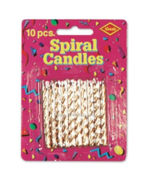 2-1/2" Celebration Metallic Spiral Candles