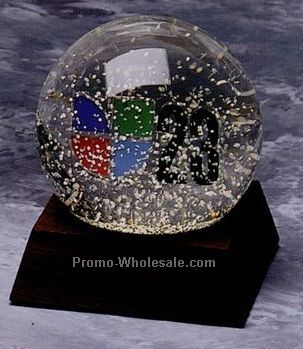2-1/2" Custom Liquid Filled Glass Globe With Pyramid Base