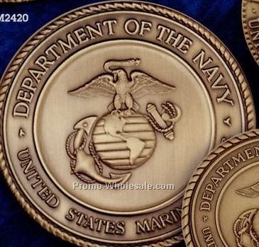 2-1/2" Marine Corps Military Seal Die-struck Brass Coin