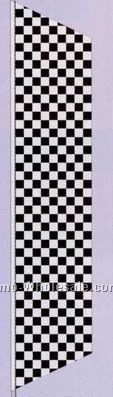 2-1/2'x8' Stock Zephyr Banner Drapes - Black/ White Checker