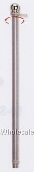 2 Piece 6' Brushed Aluminum Spinning Pole With Gold Ball
