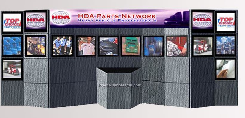 20-ft. Modular Display (40 Panel, 16 Light Box, Pedestal, Header Sign)