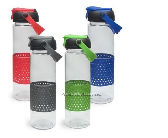 24 Oz. Lexan Bottle With Perforated Grip And Flip Top Lid And Handle