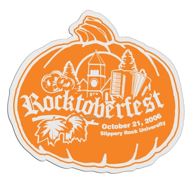 3" Pumpkin Plastic Badge