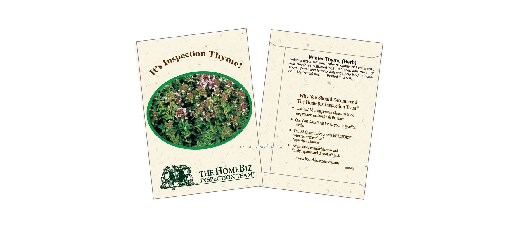 3-1/4"x4-1/2" Winter Thyme Herb Seed Packet (2 Color)