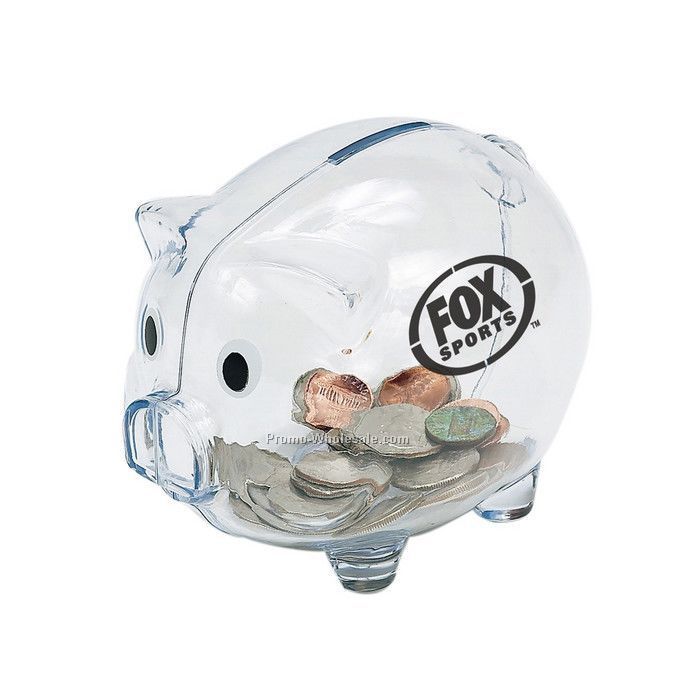 3 3/4" X 2 1/2" Smash It Clear Piggy Bank