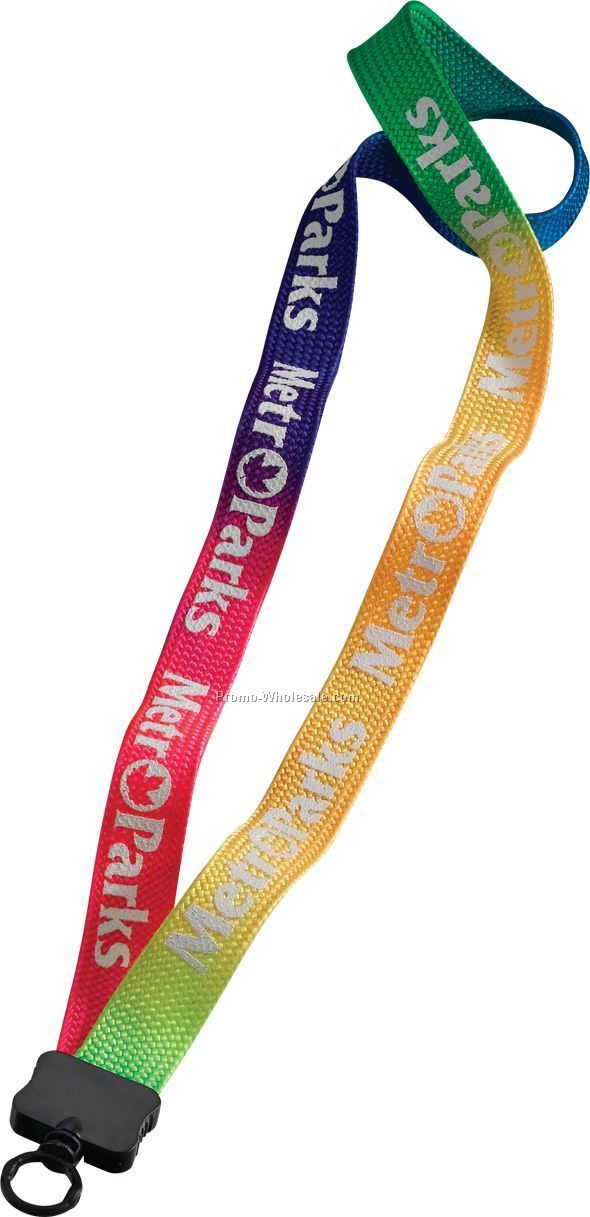 3/4" Tie-dye Multi-color Lanyard With O-ring
