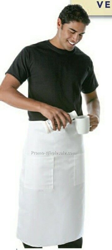 32"x28" Two Pocket Bistro Apron (White)