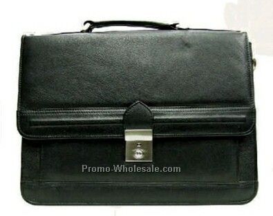 33cmx25cmx15cm Black Cowhide Ladies' Top Handle Mini Brief Bag