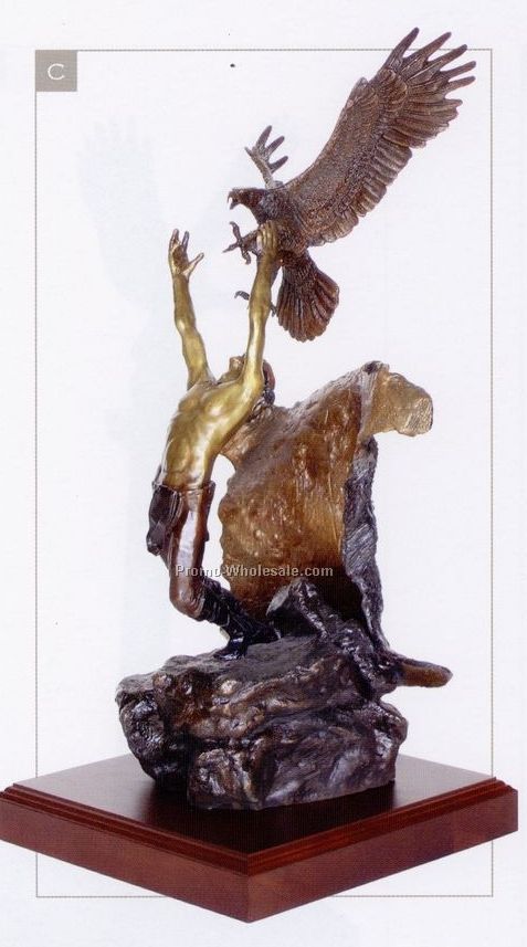 36" The Spirit Sculpture (Man & Eagle)
