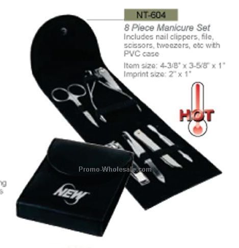 4-3/8"x3-5/8"x1" 8 Piece Manicure Set