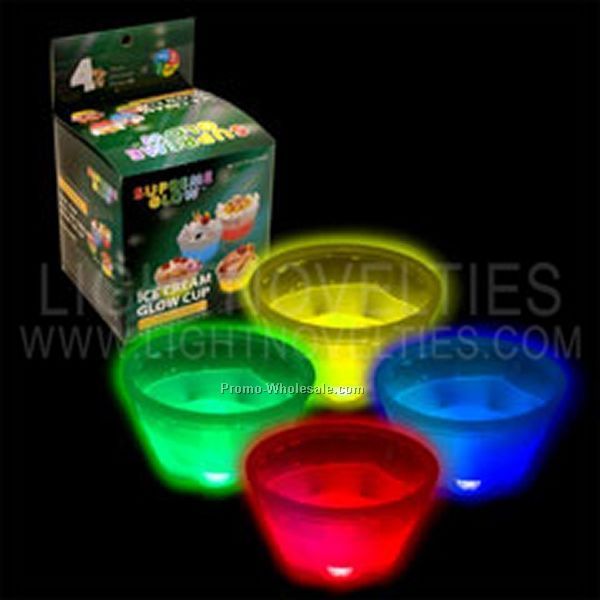 4 Oz. Glow Ice Cream Cup - Red