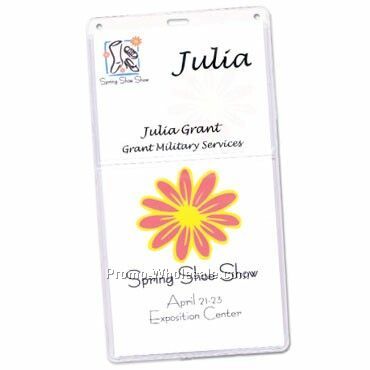 4"x3" Large Vinyl Nametag & Agenda Holder