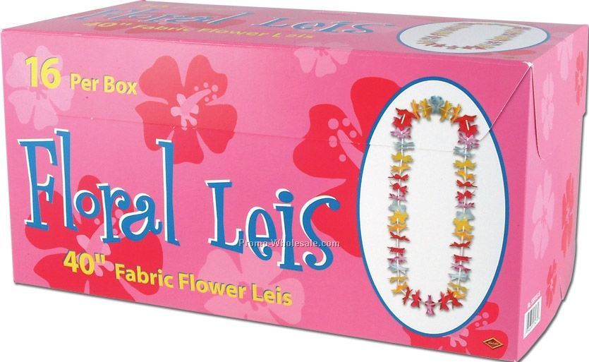 40" Floral Leis W/ Printed Retail Cart