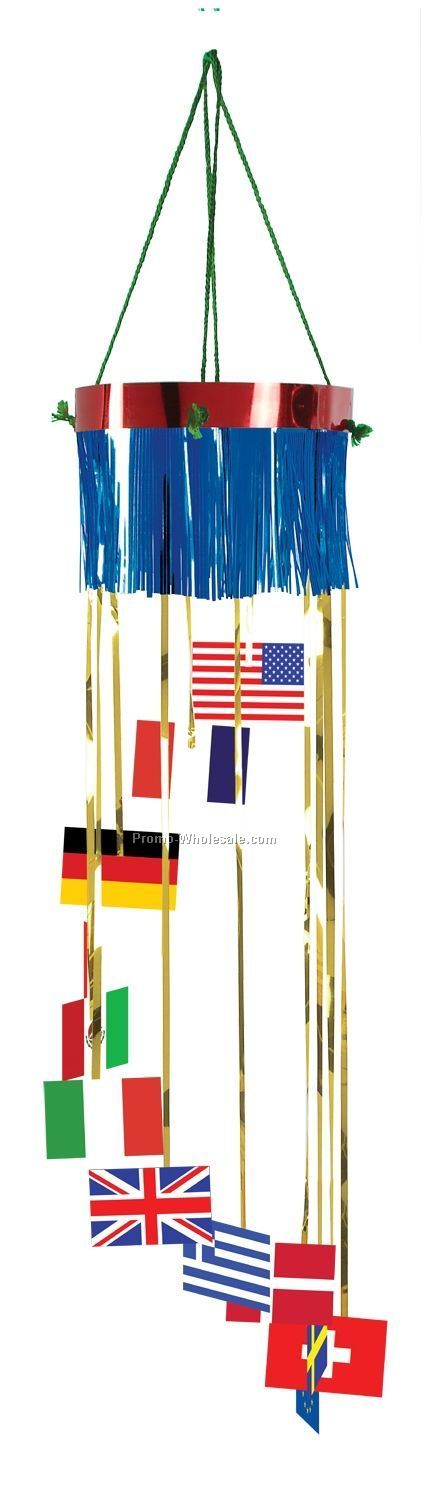 40" International Flag Shimmering Spiral