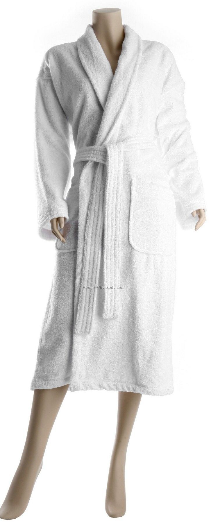 48" Luxury Loop Terry Pleat Back Hotel Shawl Collar Robe