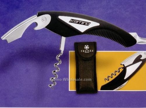 5-1/2"x1-1/2" Corkscrew, Bottle Opener And Knife With Pouch