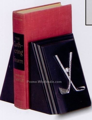 5"x6"x3/12" Each Jet Black Taper Bookend W/ Fancy Bevel - Golf