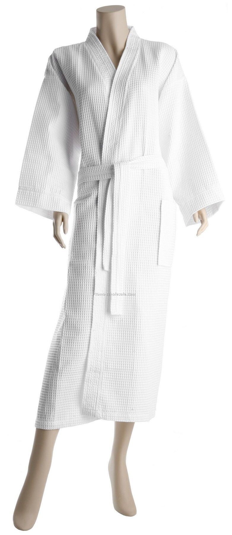 50" Lightweight Waffle Square Pattern Kimono Robe