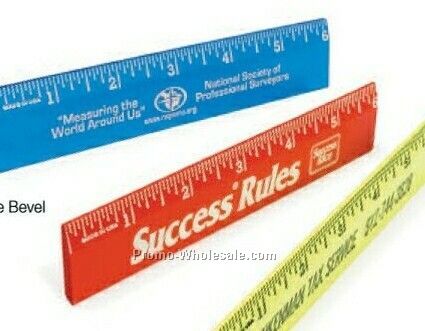 6" Single Bevel Ruler (Hot Stamped)