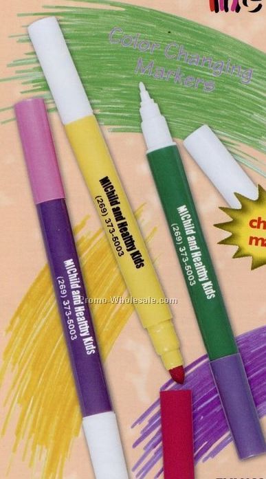 6-1/4" Magical Color Changing Markers (Blank)