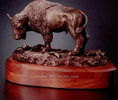 6"x8-1/2" Bronze Bison Sculpture
