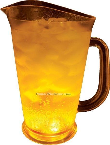 60 Oz. Yellow Light Up Pitcher W/ 5 White LED Lights