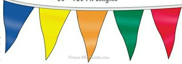 60' Tailor Made Mass Pennants 50 Per String - Red/ White/ Green