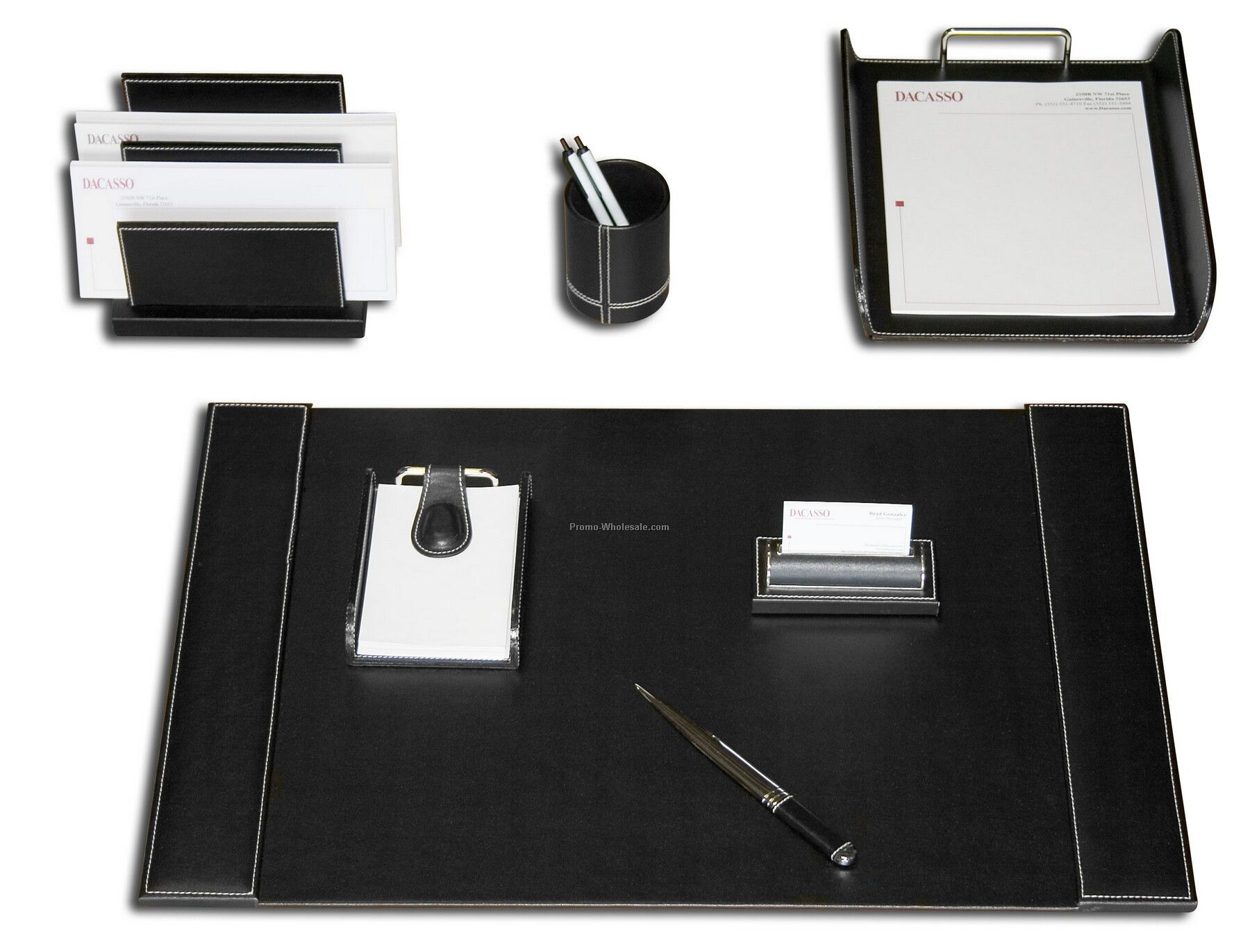 7-piece Eco-friendly Leather Desk Set