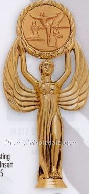 8" Plastic Casting W/ 2" Medallion Insert - Winged Female