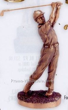8" To 11-1/2" Male/ Golfer Electroplated Metal Clad Figure Casting