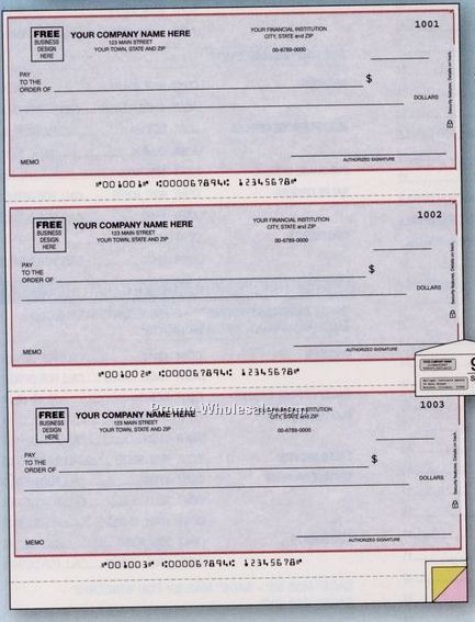 8-1/2"x11" Laser Multipurpose Check W/ Lines