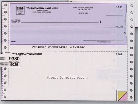 8-1/2"x7" Multipurpose Voucher Check W/ Lines