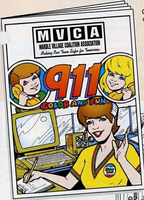 8"x10-5/8" 16 Page Coloring & Fun Book (Emergency 911)