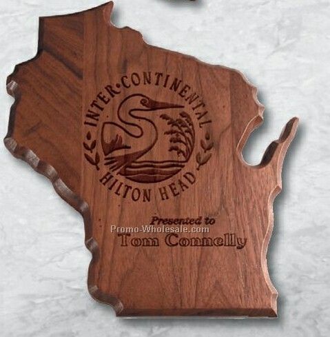 8"x10"x3/4" American Walnut U.s.a. Plaque - Louisiana