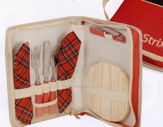 8"x11"x1-5/8" Red Wine & Cheese Travel Set