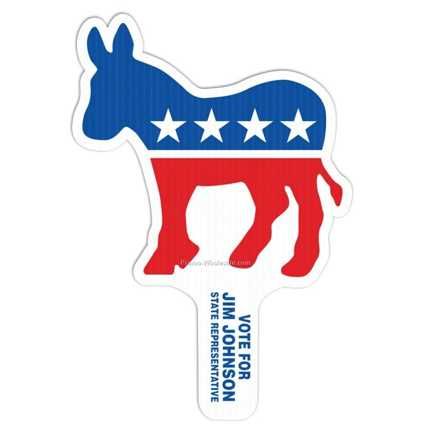 8"x12" Democratic Donkey Standard Hand Fan