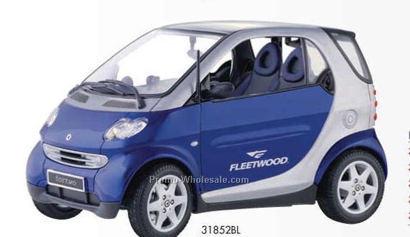 9" Metallic Blue Smart For Two Coupe Die Cast Replica Vehicle