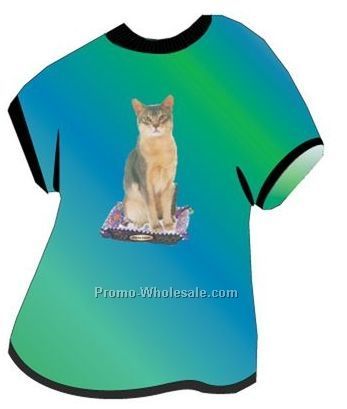 Abyssinian Cat Acrylic T Shirt Coaster W/ Felt Back