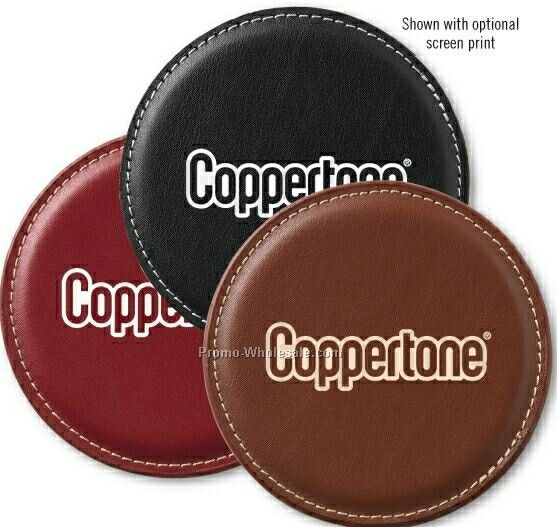 Accent Round Leather Coaster (Single)