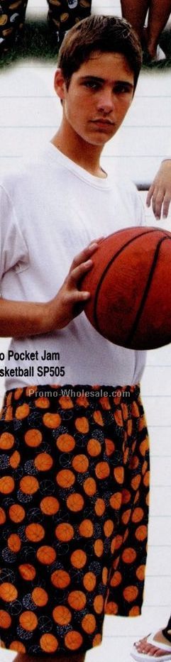 Adult Sports Flannel Volleyball No Pocket Black Jam Shorts (2xl)