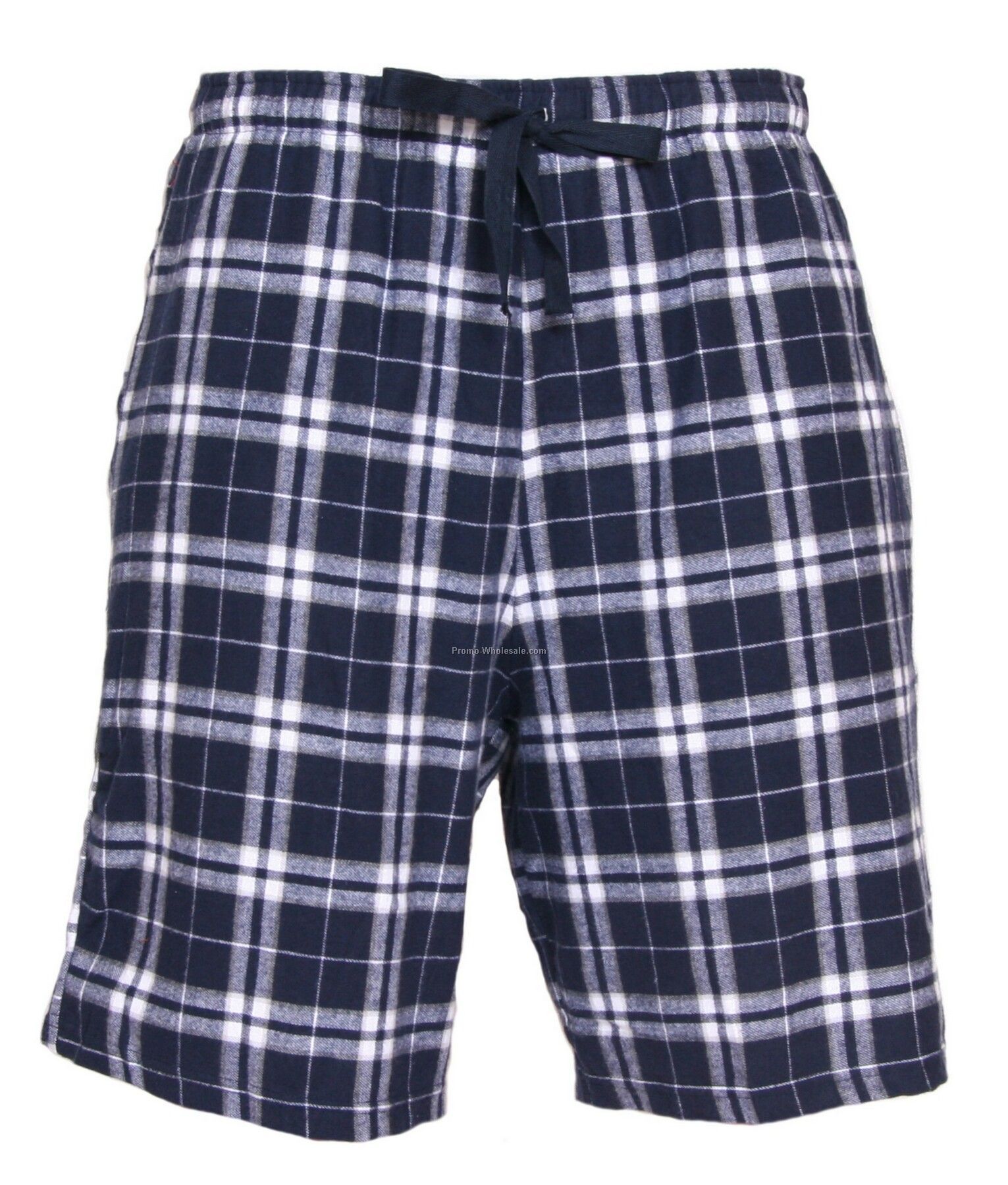Adults' Navy Blue/ Silver Flannel Dorm Shorts (2xl)