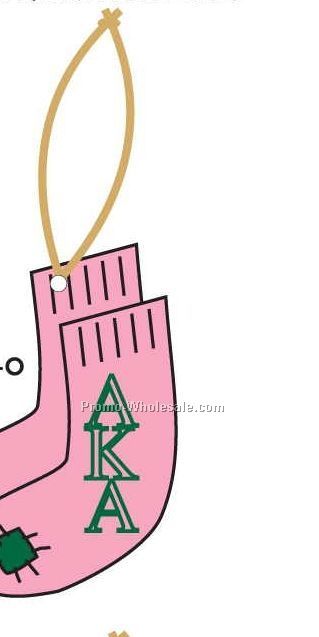 Alpha Kappa Alpha Sorority Socks Ornament W/ Mirrored Back (12 Sq. Inch)