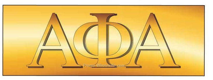 Alpha Phi Fraternity Letters Panoramic Badge W/ Metal Pin (1-5/8"x4-5/8")