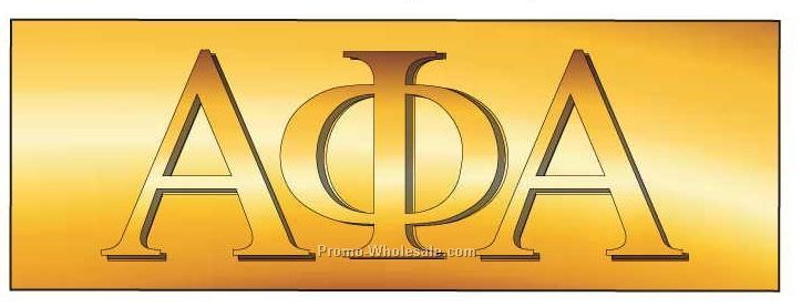 Alpha Phi Fraternity Letters Panoramic Badge W/ Metal Pin (1-5/8"x4-5/8")