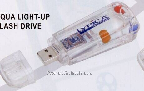 Aqua Light Up Flash Drive