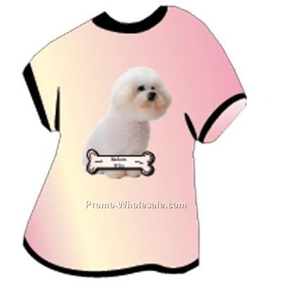 Bichon Frise Dog Acrylic T Shirt Coaster W/ Felt Back