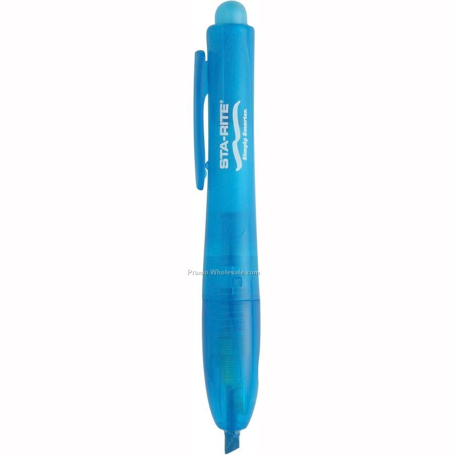 Big Retractable Highlighter W/ 3 Sided Plastic Grip