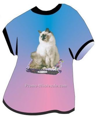 Birman Cat Acrylic T Shirt Coaster W/ Felt Back