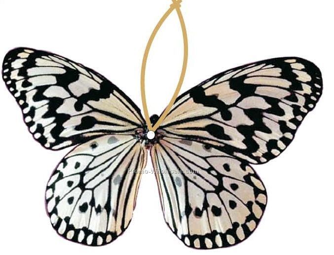 Black & White Butterfly Executive Ornament W/ Mirrored Back (12 Sq. Inch)